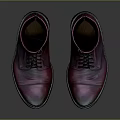 High Top Purple Red Leather Boots With Laces And Black Sole