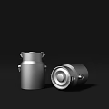 Silver Metal Barrel shaped Decorative Ornament Set with Handles For Home Decor