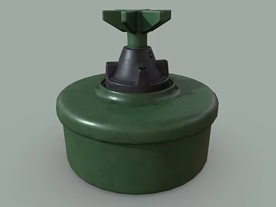Green Military Weapon With Round Base And Top Fuse Component 3d model