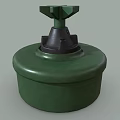 Green Military Weapon With Round Base And Top Fuse Component