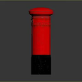 Vintage Red Postbox With Classic Design Black Base Against Gray Background