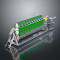 Automotive Parts Manufacturing Equipment With Green Molding Components And Metal Frame