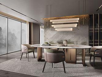 Modern Minotti Restaurant 3d model