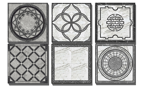 New Chinese Tile Marble Floor Parquet 3d model