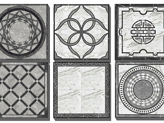 New Chinese Tile Marble Floor Parquet 3d model