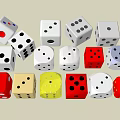 Board Game Entertainment Featuring Colorful Dice In Different Colors And Styles For Enjoyable Play