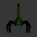 Green Scorpion 3D Model With Detailed Body Black Claws And Curved Tail