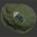 3D Island Model With Green Grass Pond And White Tower Building Scene