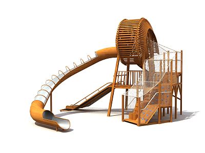 Modern Slide Outdoor Expansion Wooden Slide model