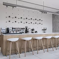 Modern Tea Room Company Rest Area Leisure Area Bar Chair Water Bar Counter Negotiation Area 3d model