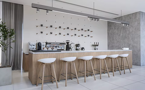 Modern Tea Room Company Rest Area Leisure Area Bar Chair Water Bar Counter Negotiation Area 3d model