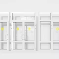 White Glass Interior Doors With Multiple Panels And Hinges Design 3d model