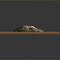 3D Rendered Island Canvas Print With Mountainous Terrain Green Vegetation And Blue Lagoon