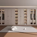 Modern White Wardrobe Interior Design With Glass Doors Drawers And Display Shelves