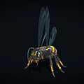 Mechanical Bee Featuring Yellow Black Body Mechanical Wings Legs And Eyes