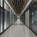 Modern Corridor Modern Corridor Corridor Corridor Partition Glass Partition Walk to Office Corridor Office 3d model