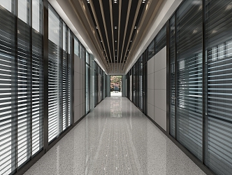 Modern Corridor Modern Corridor Partition Glass Partition Walk to Office Corridor Office 3d model