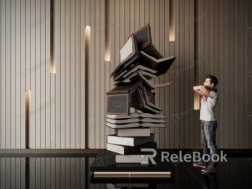 Interior Sculpture Installation Book Sculpture Art Sculpture Sculpture Ornaments Lobby Sculpture Installation model