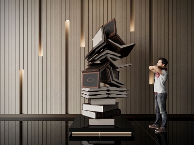 Interior Sculpture Installation Book Sculpture Art Sculpture Ornaments Lobby Sculpture Installation model