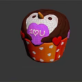 Owl Shaped Cupcake With Pink Heart I Love U And Red Wrapper Decorations