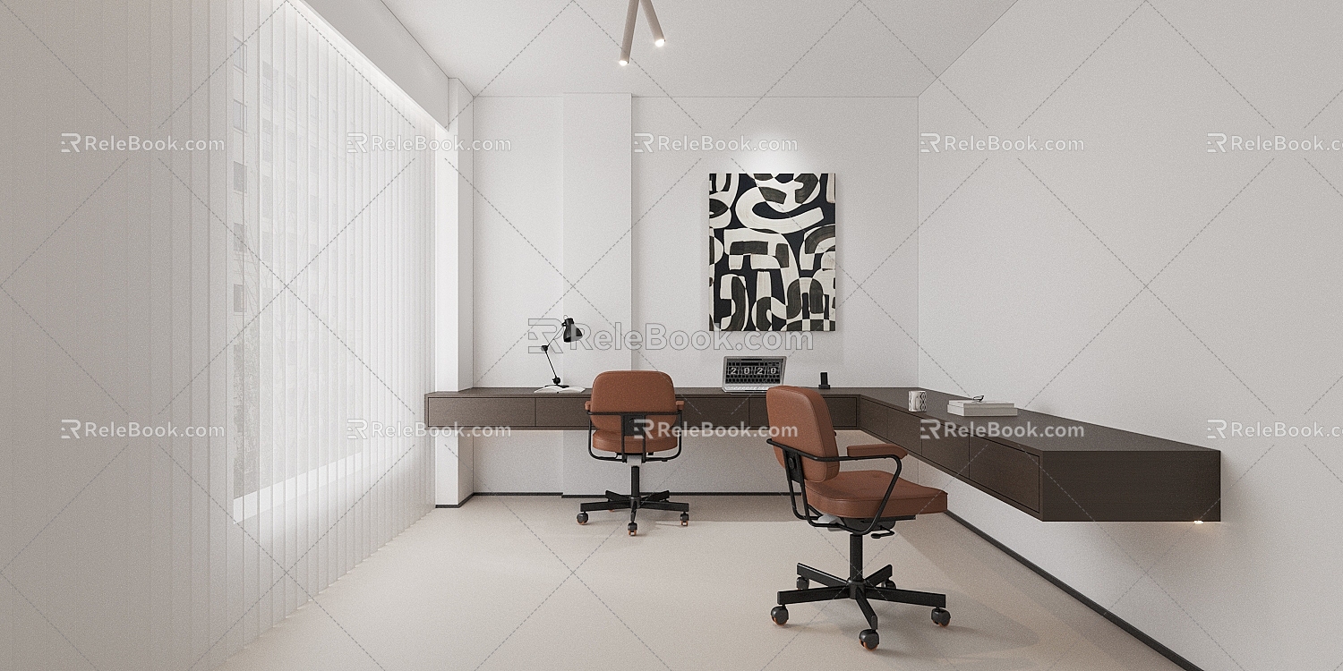 Modern minimalist office studio 3d model