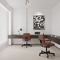 Modern minimalist office studio 3d model