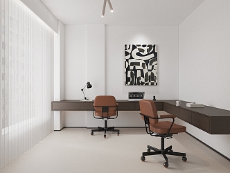 Modern minimalist office studio 3d model