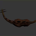 Red Orange Stegosaurus Dinosaur With Textured Skin Spiked Back Plates And Tail