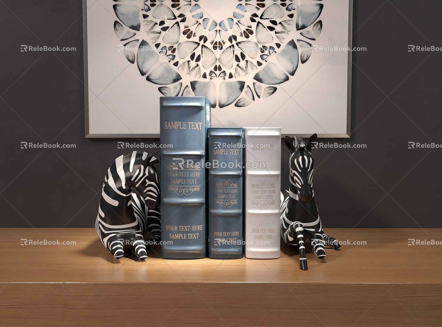 Zebra Book Holder Decoration Ornament 3d model