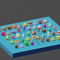 Colorful Cute Animal Toy Figures Collection With Various Shapes And Bright Colors