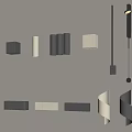 Modern minimalist wall lamp square box wall lamp wall lamp aisle lamp corridor lamp atmosphere lamp 3d model