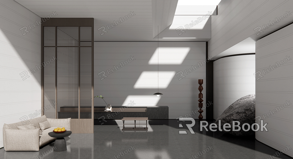 Modern Hall Hotel Lobby Reception model