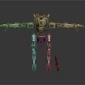 Futuristic Armored Humanoid Robot Mechanical Creature Featuring Detailed Limbs And Weapon Design