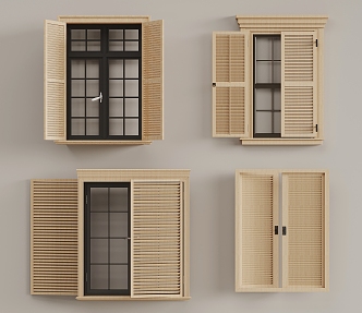 Shutters Wooden blinds 3d model