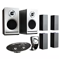 High Quality Home Theater Audio System With Main Speakers Surrounds Subwoofer And Headphones