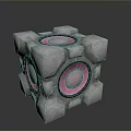 Decorative Square Household Item With Gray Concrete Texture And Pink Circular Heart Patterns