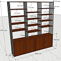 Cozy Leisure Area With Wooden Cabinet And Metal Frame Multiple Shelves