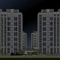 Modern High Rise Residential Building Exterior With Large Windows Green Lawn And Entrance Area
