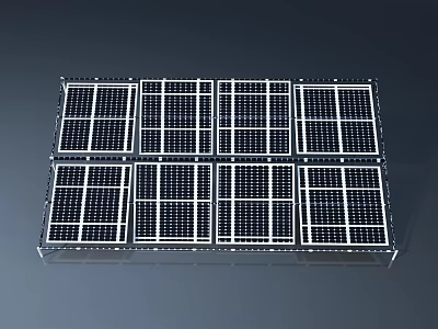 Solar Panel Array Installation For Renewable Energy Generation System 3d model