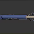 Futuristic Blue Purple Mechanical Weapon With Metallic Claw And Energy Details
