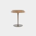 Modern Side Table With Marble Pattern Top And Sturdy Metal Pedestal Base Design 3d model