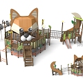 Fox Discovery Park Non-standard Features Expansion Park Crawl Amusement Park Children's Park Playground Amusement Sparks 3d model