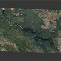 Modern Satellite Terrain Map Showing Green Vegetation River And Diverse Regions