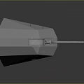 Military Weapon Turret With Long Gun Barrel And Gray Mounting Structure