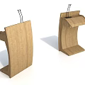 Wooden Curved Display Stands With Hooks In Open And Closed States Design