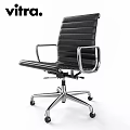 Black Leather Office Chair With Silver Metal Frame Armrests Swivel Base And Rolling Wheels