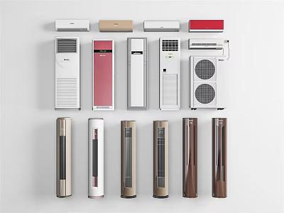 Various Types of Air Conditioner Fans with Modern Designs and Color Options for Home Use 3d model