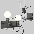 Unique Modern Wall Lamps With Creative Human Shaped Stand For Home Decor 3d model