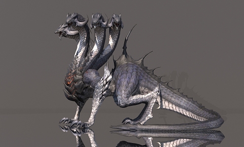 The next era magic creature five-headed dragon magic dragon western dragon god beast dragon realistic PBR 3d model