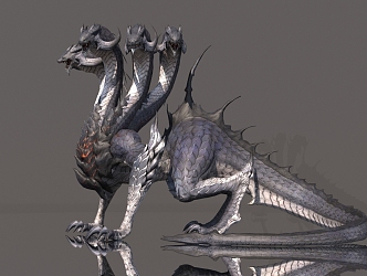 The next era magic creature five-headed dragon magic dragon western dragon god beast dragon realistic PBR 3d model